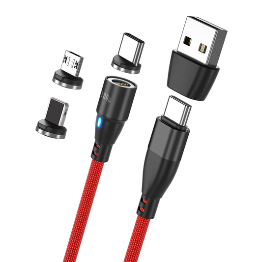 Super Nova Type C. 2m - 100W Data/Charge Magnetic Cable. Fast Charging Capable plus Type A adapter